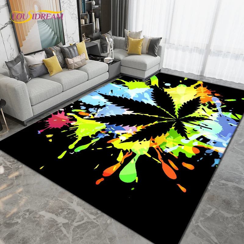 "Leaf Splat" Style Area Rug