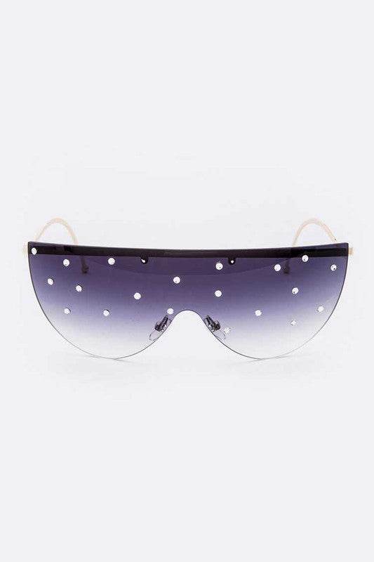 Crystal Pave Iconic Oversize Sunglassses