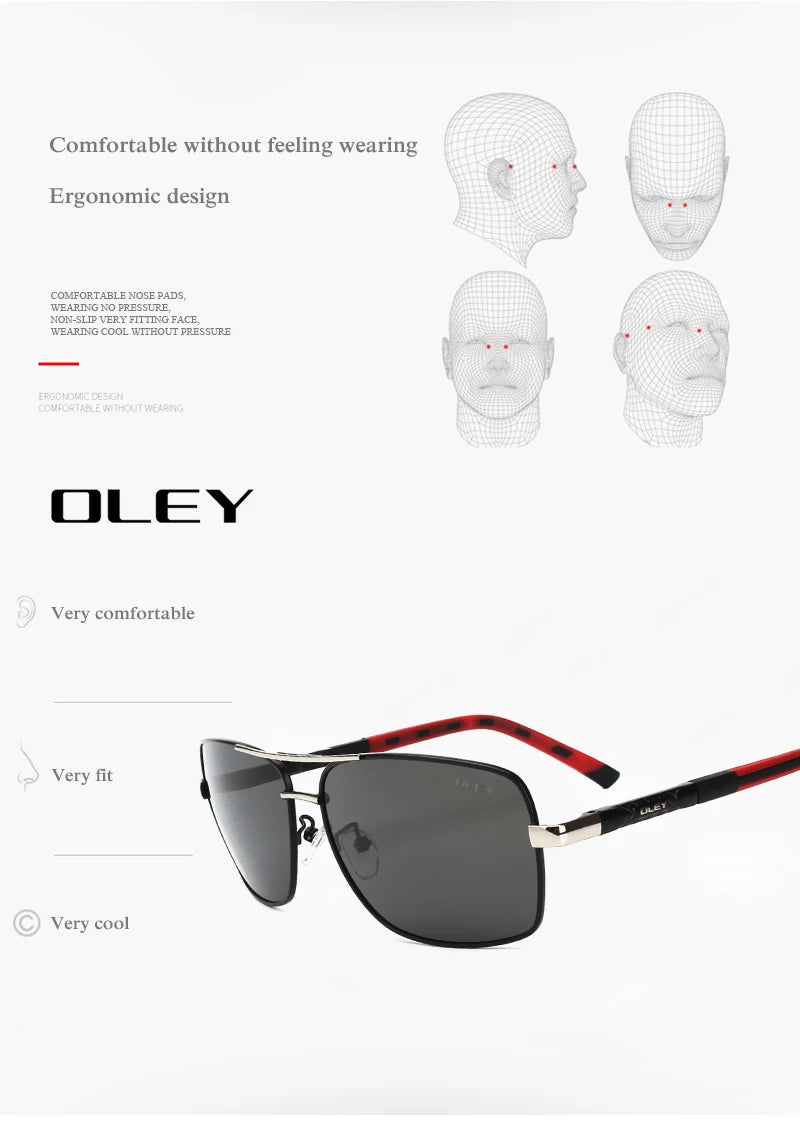 OLEY Brand Men's Polarized Sunglasses (New Item)