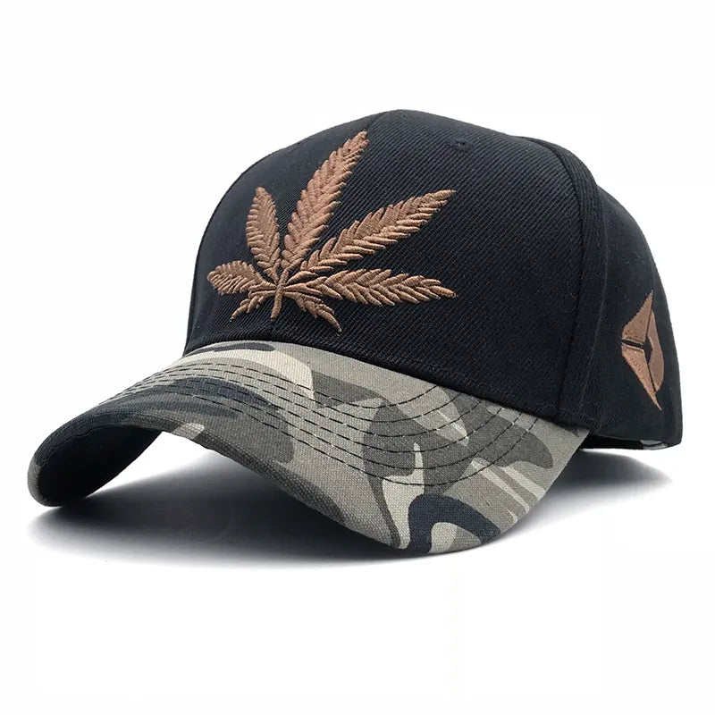 Camouflage Cannabis, Baseball Snapback Hats