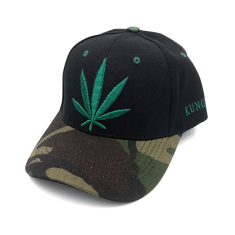 Camouflage Cannabis, Baseball Snapback Hats