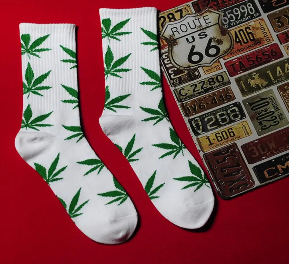 Tie-dyed Leaf Socks (Crew Socks/1Pair)