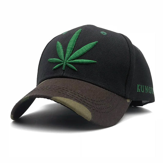 Camouflage Cannabis, Baseball Snapback Hats