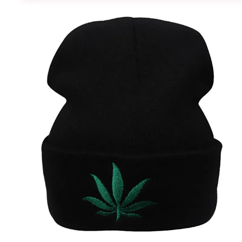 Weed Leaf Beanie/Skully (BLACK) Men's/Women's