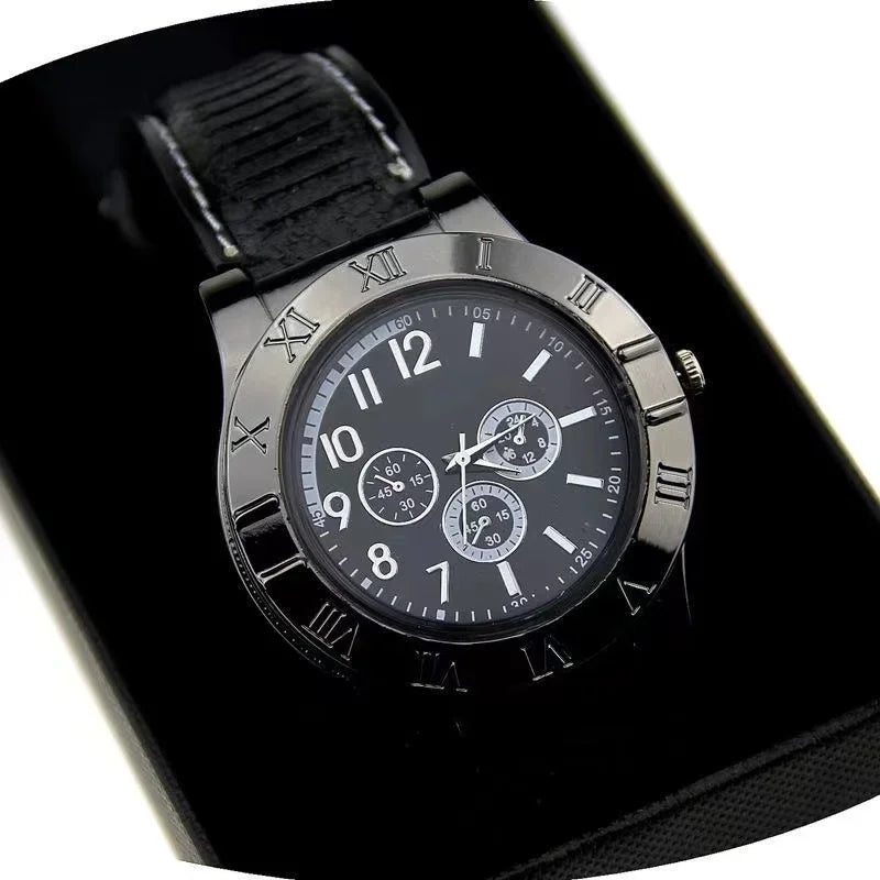 Quartz Watch Electric Flameless Lighter, w/USB Charge.