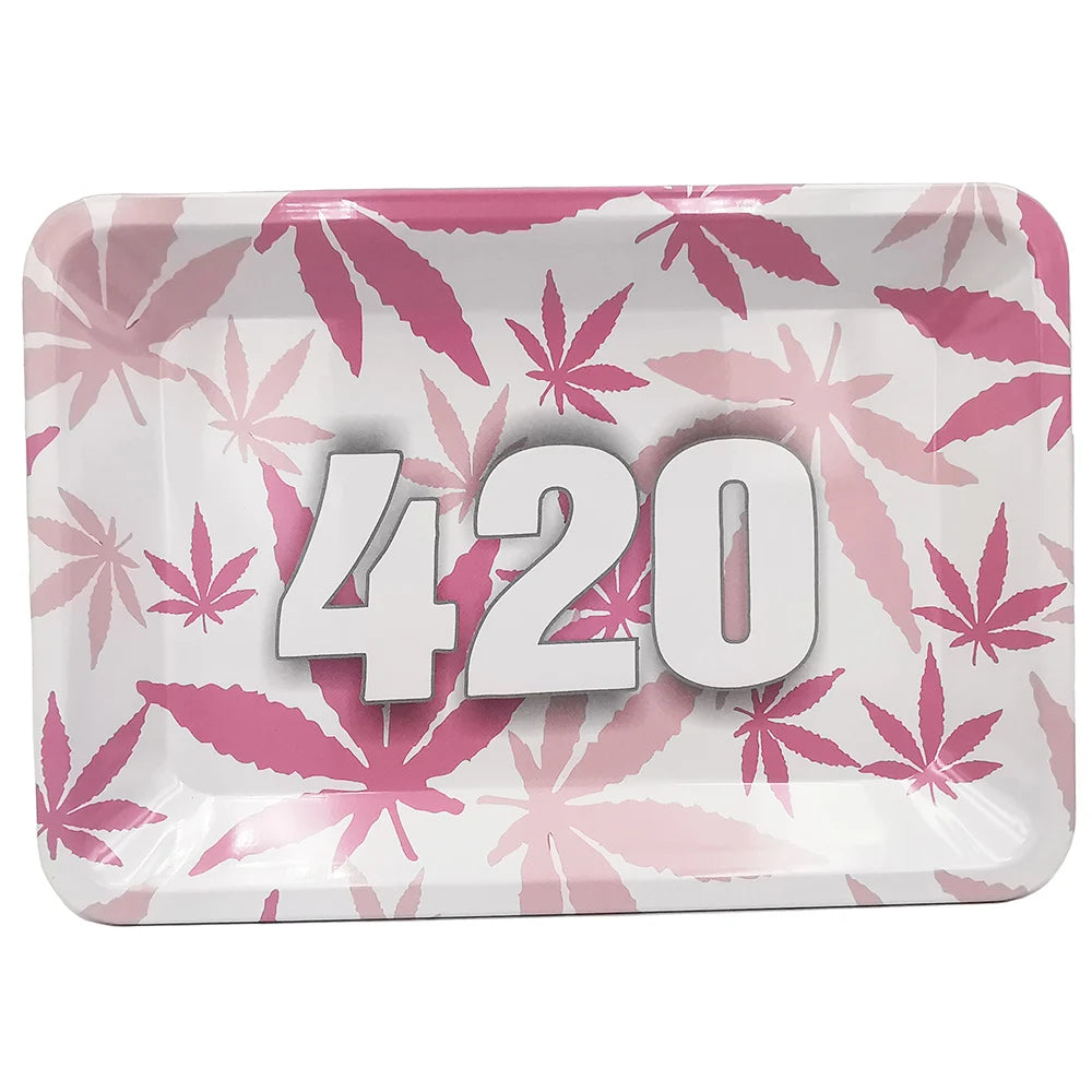 Hot Pink Rolling Tray Set & 4-Layer Aluminum Grinder w/Ashtray.