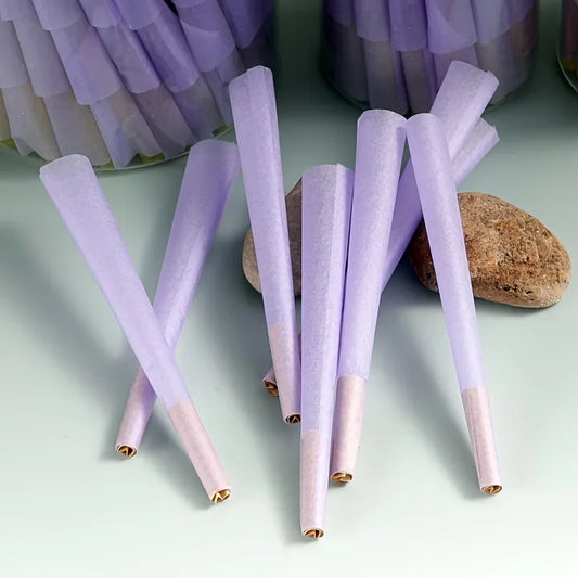 Pre-rolled Paper Cones (Purple Color)  100% Natural Pulp Pre-rolls