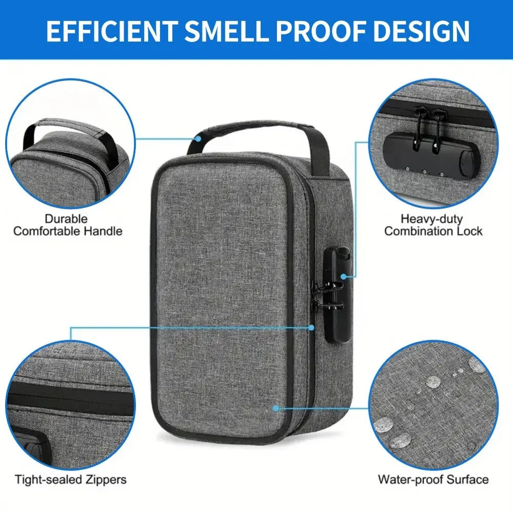 Smell Proof Bag with Combination Lock, Odorless Travel Storage, Safe, Smart, Stash Case.