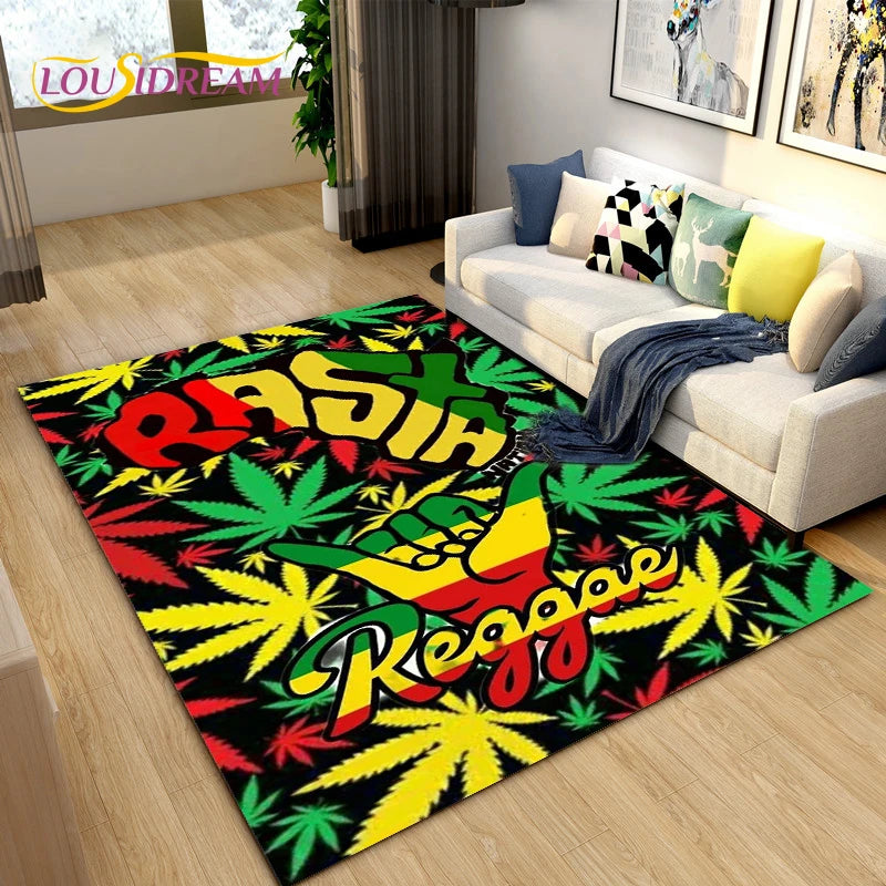 "Rasta Reggae" Area Rug/Carpet Rug