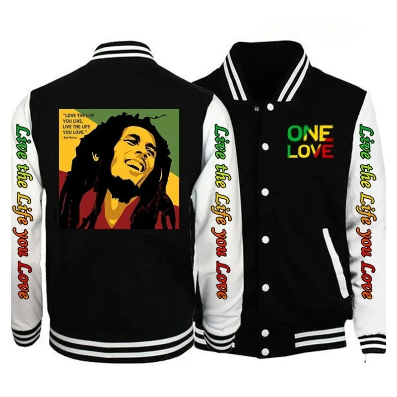 Marley "Live the Life You Love" Baseball Jacket, Men/Women