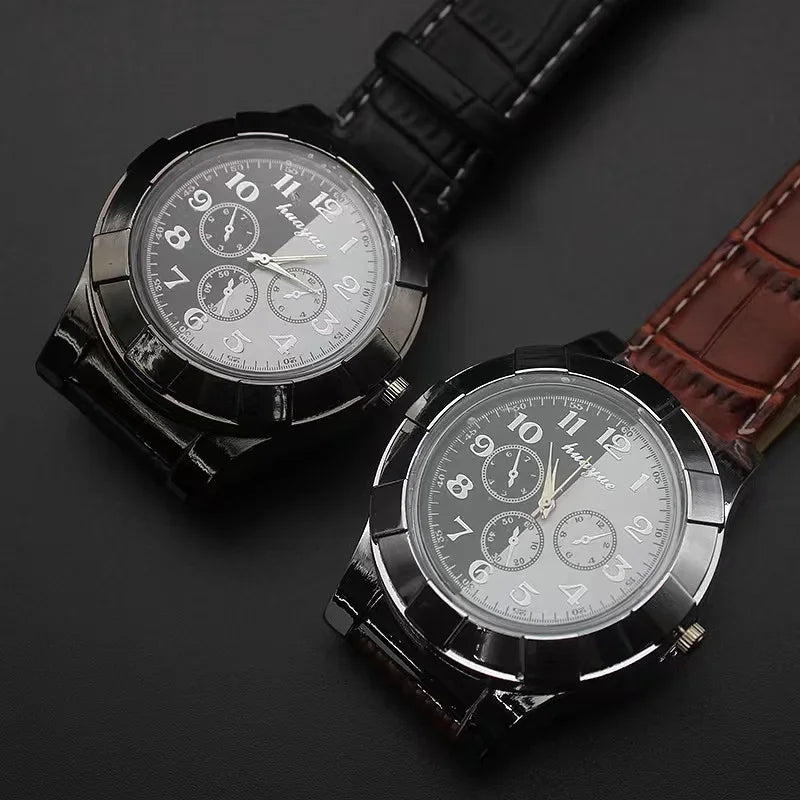 Quartz Watch Electric Flameless Lighter, w/USB Charge.