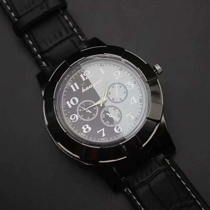 Quartz Watch Electric Flameless Lighter, w/USB Charge.