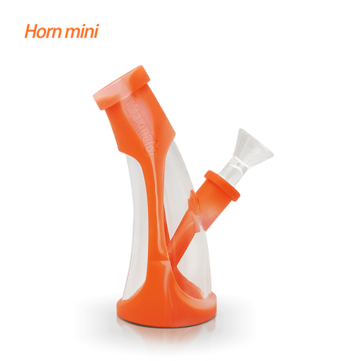 "Mini Horn" (Silicone Glass Bubbler) By: Waxmaid