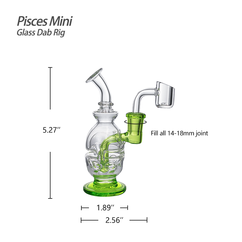 "Pisces Mini" (5.27″ Glass Rig) By: Waxmaid