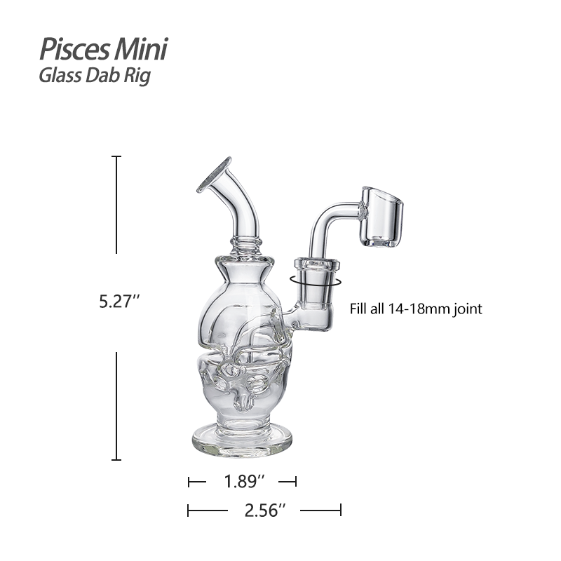 "Pisces Mini" (5.27″ Glass Rig) By: Waxmaid