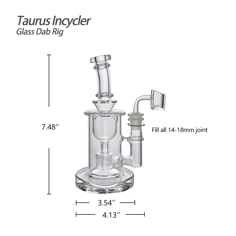 "Taurus In-cycler" (7.48” Glass Rig) By: Waxmaid