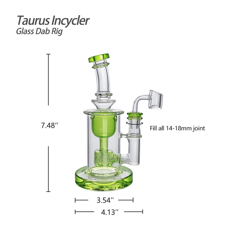 "Taurus In-cycler" (7.48” Glass Rig) By: Waxmaid