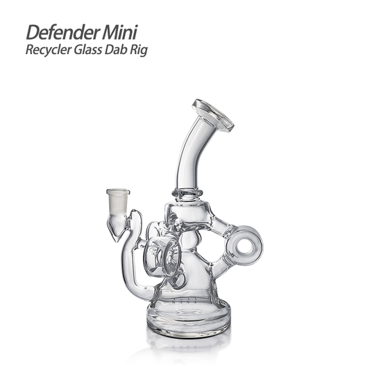 "Defender Mini" (6.14 Inch Recycler Glass Rig) By: Waxmaid