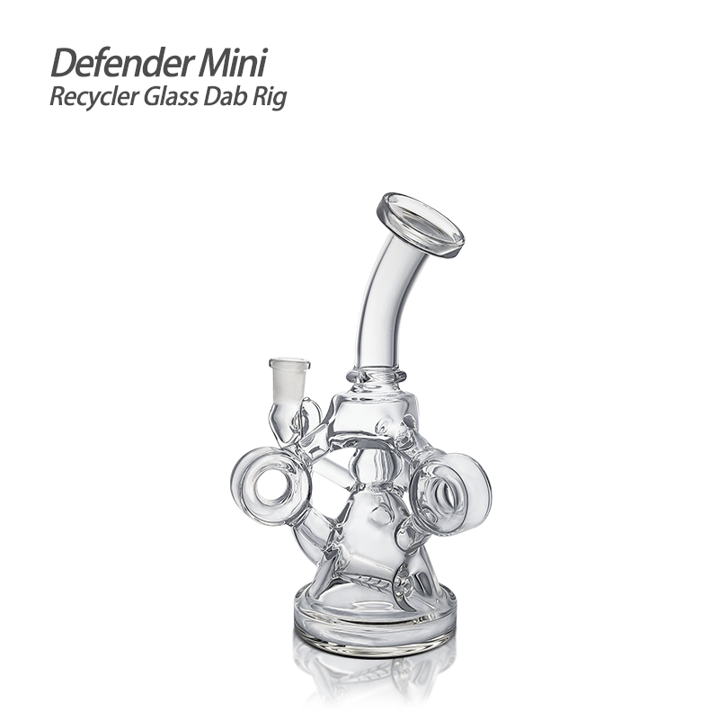 "Defender Mini" (6.14 Inch Recycler Glass Rig) By: Waxmaid