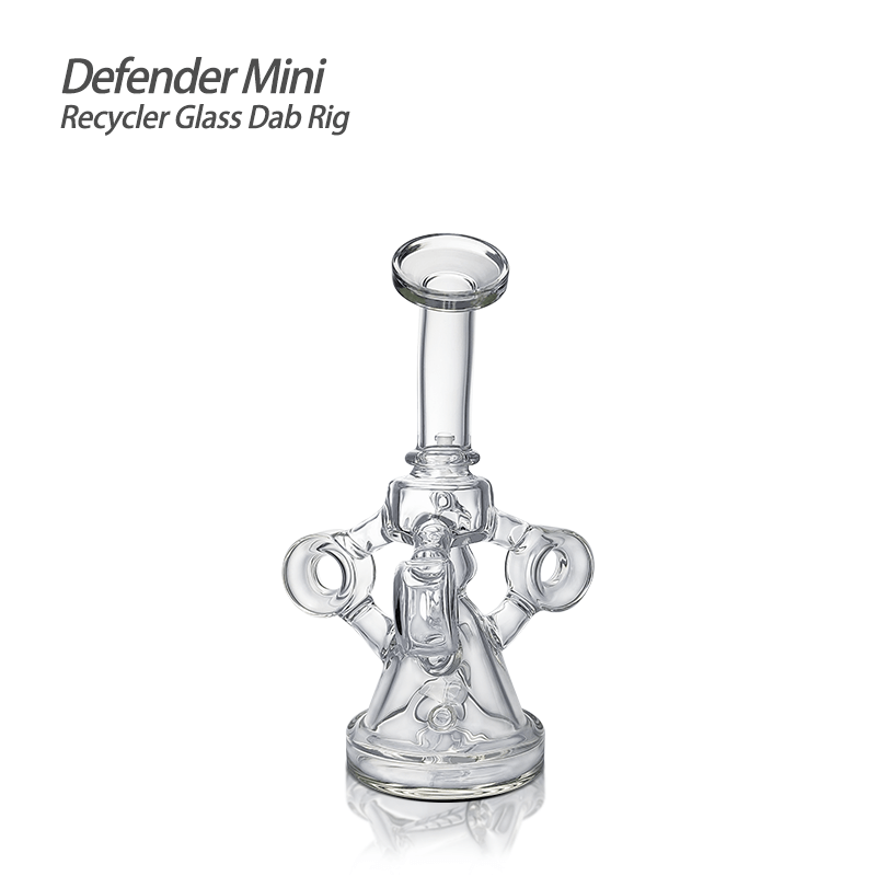 "Defender Mini" (6.14 Inch Recycler Glass Rig) By: Waxmaid