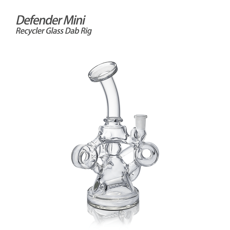 "Defender Mini" (6.14 Inch Recycler Glass Rig) By: Waxmaid