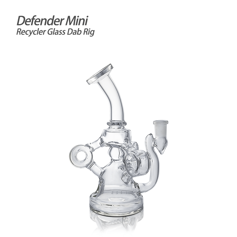 "Defender Mini" (6.14 Inch Recycler Glass Rig) By: Waxmaid